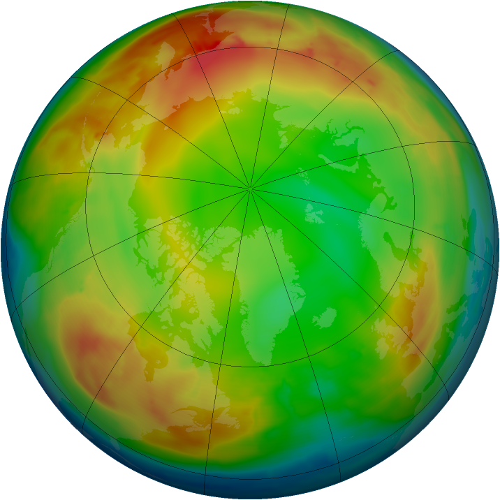 Arctic ozone map for 07 January 2010